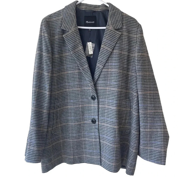 NWT Madewell Dorset Blazer in Bowne Plaid - Picture 4 of 11